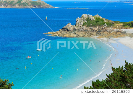 A beautiful beach near Plumanak in the Brittany region plage de Trestrignel 26116803