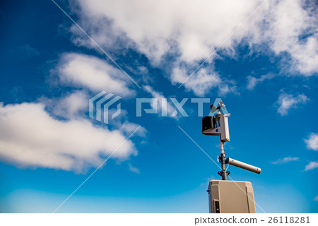 風速計和秋天風輪機風速表 風速計和秋天風輪機風速表 26118281