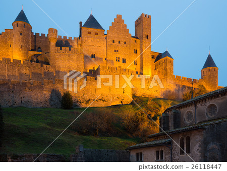 Medieval Castle in sunset time. Carcassonne 26118447