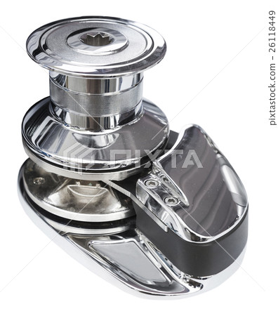 New boat windlass for anchoring close up New boat windlass for anchoring close up 26118449