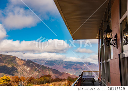 Hakuba Goryu ski resort Terrace seating and lamp Hakuba Goryu ski resort Terrace seating and lamp 26118829