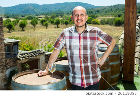 man holding glass with wine man holding glass with wine 26119353