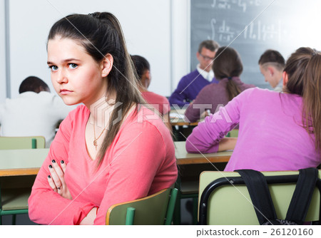 lonely school pupil sitting lonely school pupil sitting 26120160
