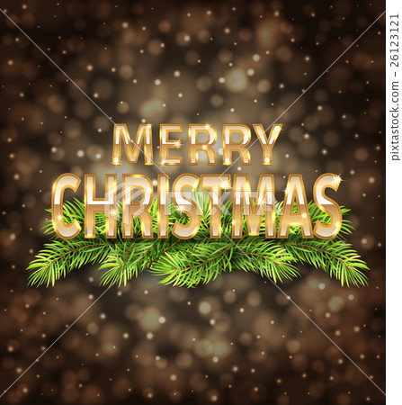 Merry Christmas Golden Text on Dark Background - Stock Illustration ...