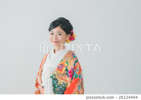 colorful wedding kimono, bride, japanese clothing 26124404