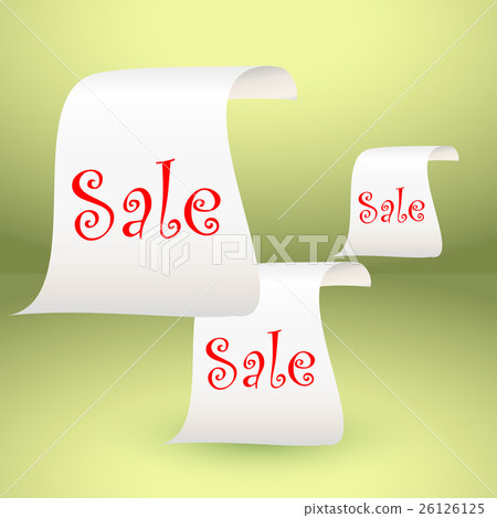 White paper roll for sale design background. White paper roll for sale design background. 26126125