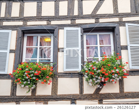 Window decorated house in Strasbourg Window decorated house in Strasbourg 26126127