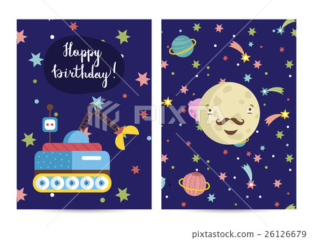 Happy Birthday Vector Cartoon Greeting Card 26126679