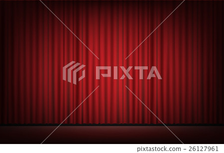 stage with red curtain background 26127961