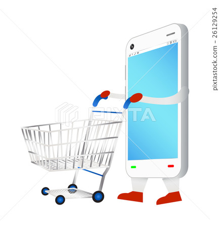 smartphone with shopping cart 26129254