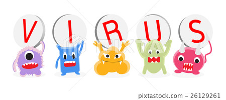 virus cartoon character set vector virus cartoon character set vector 26129261