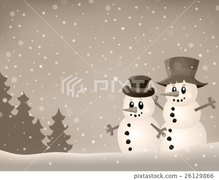 Winter snowmen thematics image 4 26129866