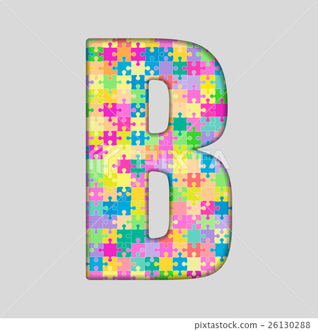 Puzzle Letter Alphabet - B. Colored Puzzle Piece. - Stock Illustration ...