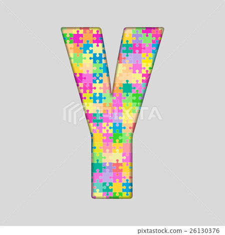Puzzle Letter Alphabet - Y. Colored Puzzle Piece. Puzzle Letter Alphabet - Y. Colored Puzzle Piece. 26130376