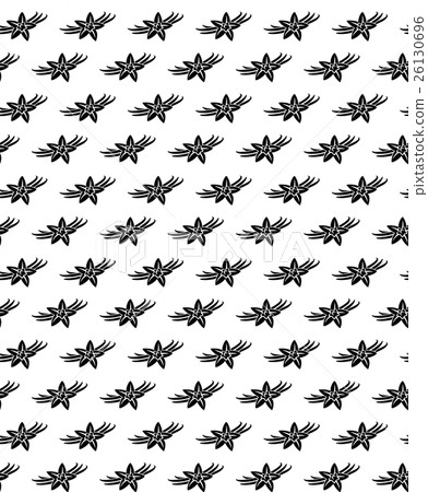 Vanilla flowers black seamless pattern. 26130696