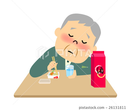 Senior drinking alcohol alone 26131811