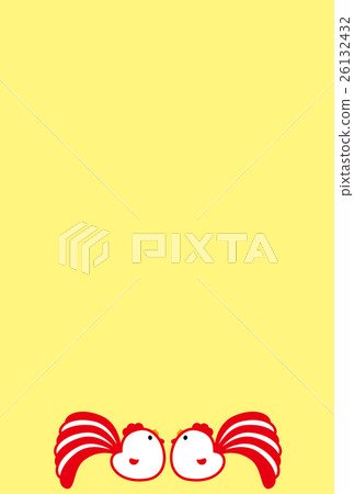 新年卡2017年雞根紅色和白色的尾巴 26132432