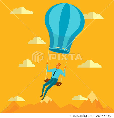 Businessman in the sky position. 26133839