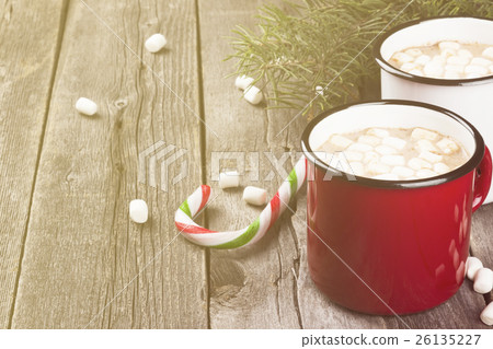 Cup of hot cocoa with marshmallows  26135227