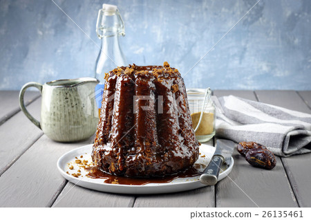 Sticky Toffee Pudding on Plate 26135461