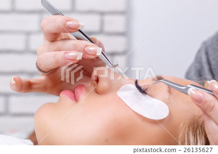 Woman Eye with Long Eyelashes. Eyelash Extension 26135627