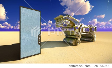 Trojan horse and computer 3d illustration 26136058