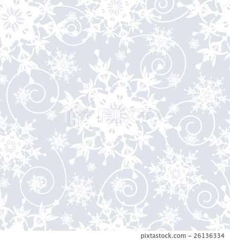 Light grey seamless pattern with snowflakes 26136334