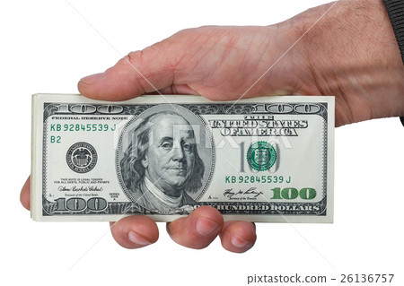 Man's hand keeps money 26136757