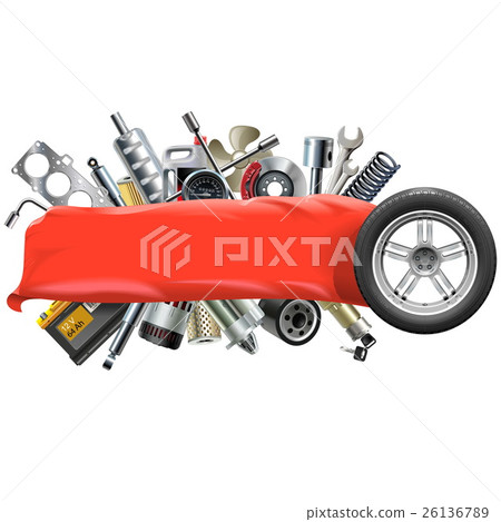 Vector Banner with Car Spares 26136789