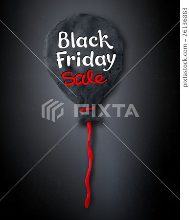 Black Friday lettering and plasticine balloon 26136883