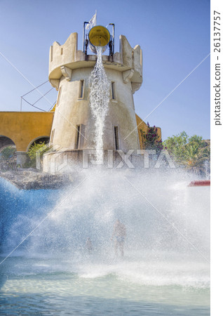 attraction barrel in the water park attraction barrel in the water park 26137757