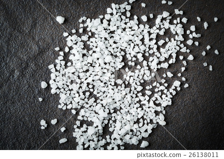 Natural organic rock salt on dark 26138011