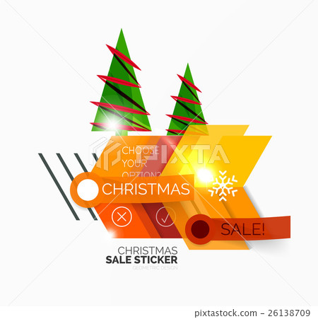 Paper Christmas and New Year banner 26138709
