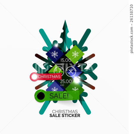 Paper Christmas and New Year banner 26138710