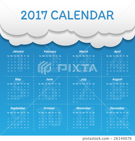 2017 Modern calendar template .Vector/illustration 26140076