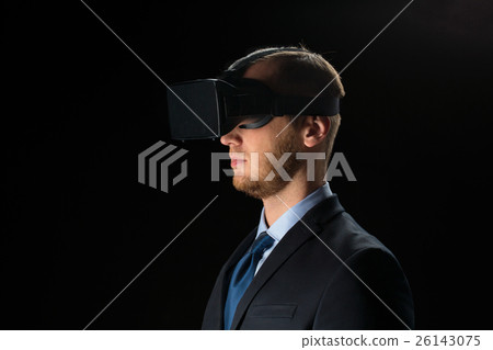 businessman in virtual reality glasses or headset 26143075