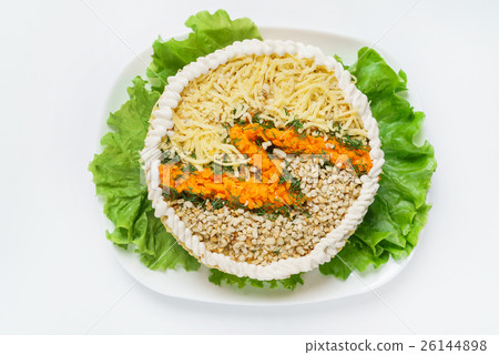 salad on the white plate 26144898