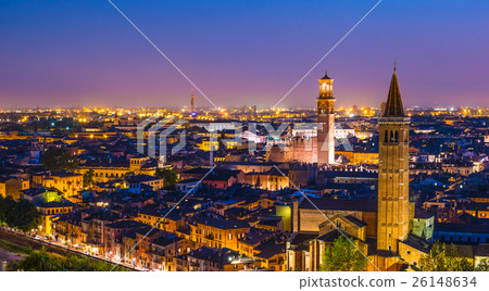 Aerial view of Verona. Italy. Beautiful sunset Aerial view of Verona. Italy. Beautiful sunset 26148634
