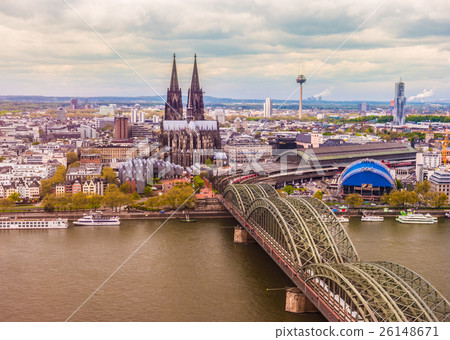 Aerial view of Cologne, Germany. Aerial view of Cologne, Germany. 26148671