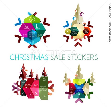Paper New Year and Christmas labels, stickers 26149958