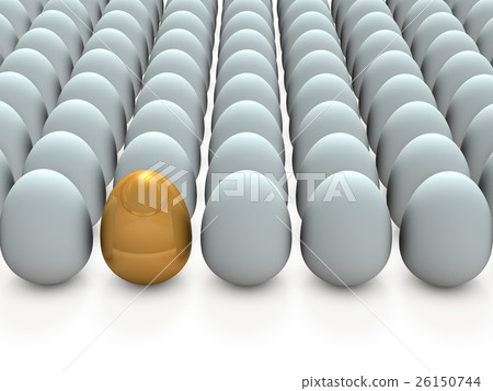 金雞蛋的抽象3DCG例證 26150744