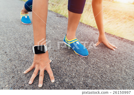 runner gesture ready start to run on road runner gesture ready start to run on road 26150997