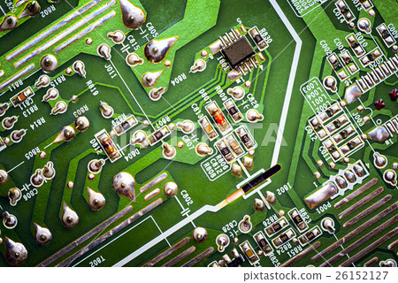 Electonics board with components. Close-up Electonics board with components. Close-up 26152127