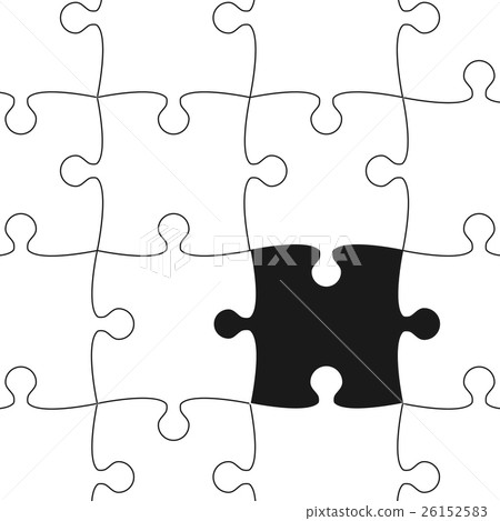 White Puzzle Pieces. Vector Background. White Puzzle Pieces. Vector Background. 26152583