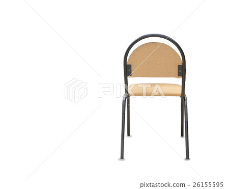 back view of modern office chair from brown cloth back view of modern office chair from brown cloth 26155595