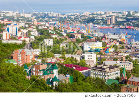 Vladivostok aerial panoramic view Vladivostok aerial panoramic view 26157506