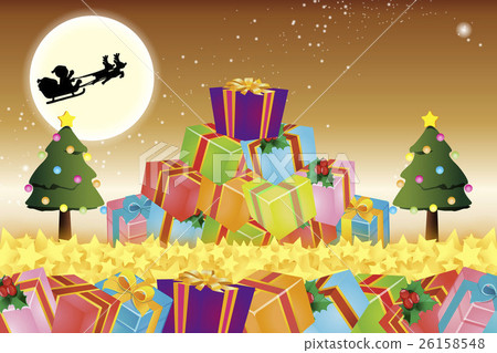 Background material wallpaper, christmas tree, present, illumination, ornament, winter, decoration, decoration 26158548