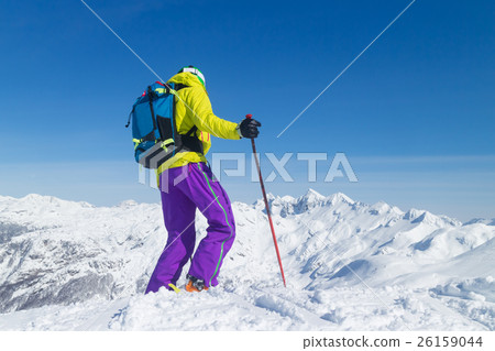 Freeride skier on the top of the mountain. Freeride skier on the top of the mountain. 26159044