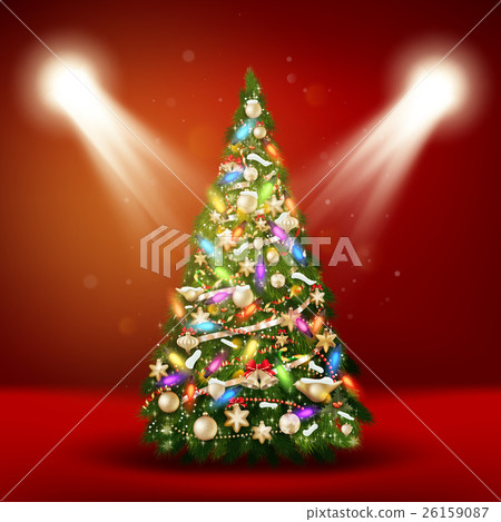 Christmas tree on red background. EPS 10 Christmas tree on red background. EPS 10 26159087