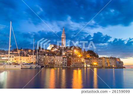 Coastal town of Rovinj, Istria, Croatia in sunset. 26159099